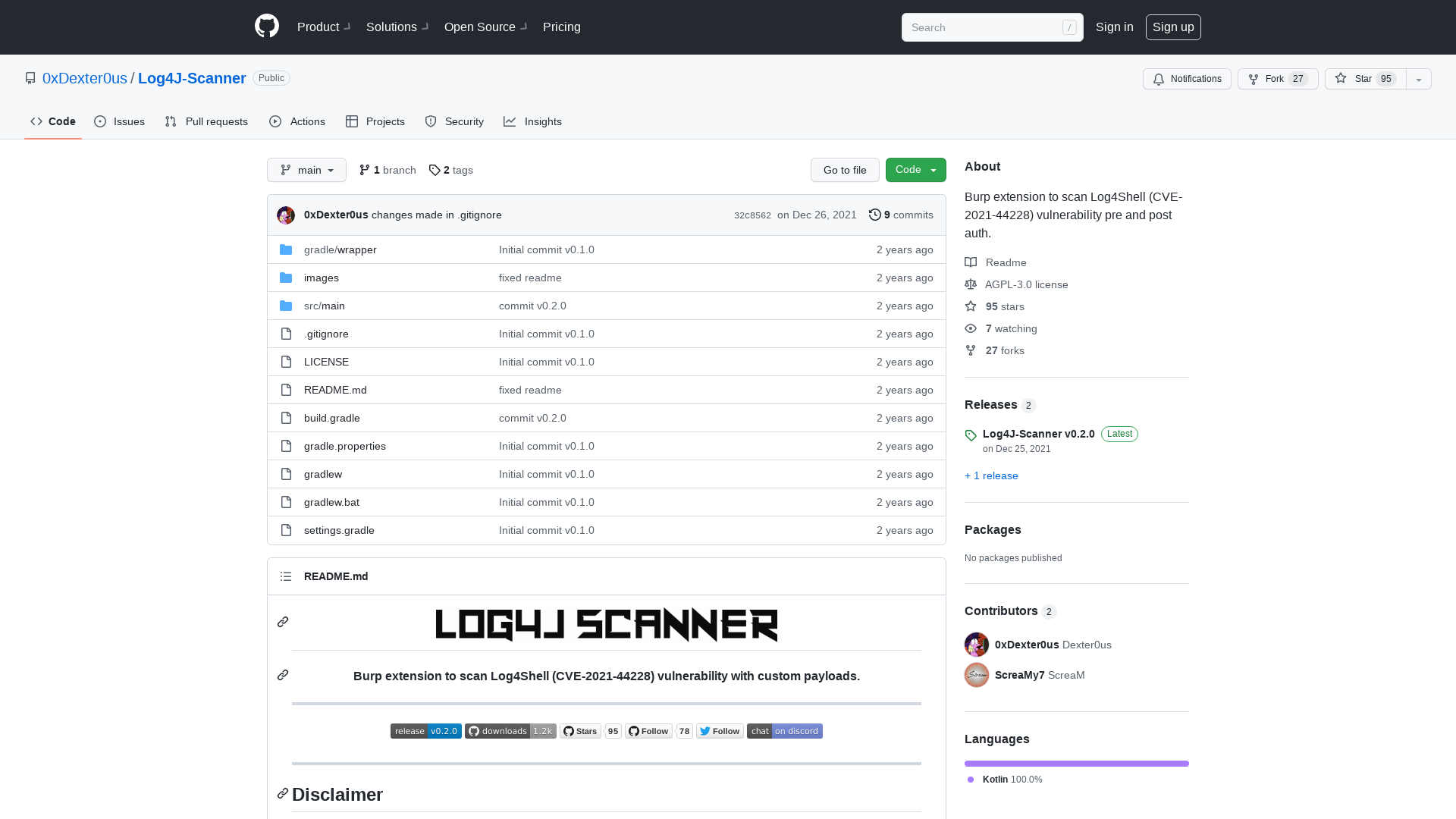GitHub - 0xDexter0us/Log4J-Scanner: Burp extension to scan Log4Shell (CVE-2021-44228) vulnerability pre and post auth.