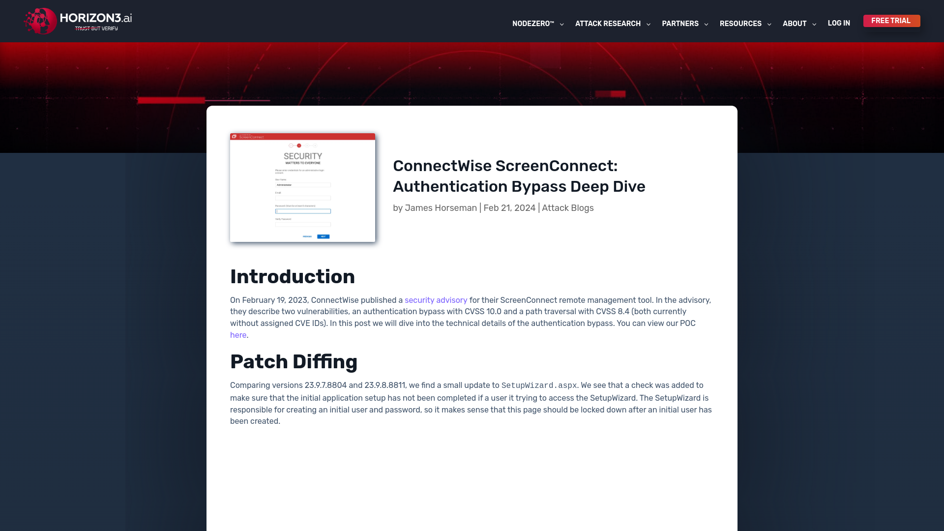 ConnectWise ScreenConnect: Authentication Bypass Deep Dive – Horizon3.ai