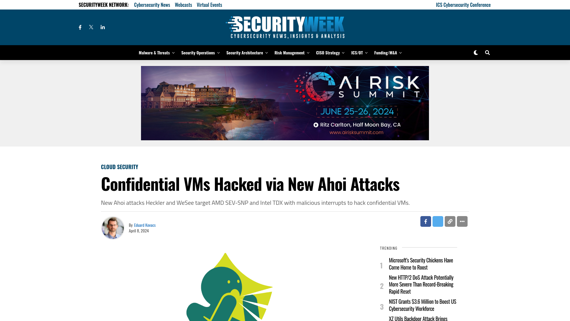 Confidential VMs Hacked via New Ahoi Attacks - SecurityWeek