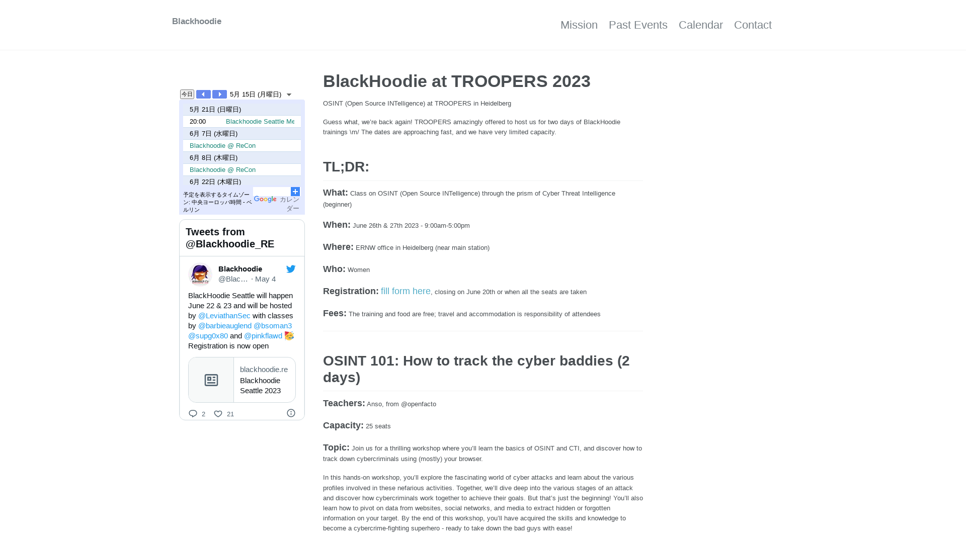 BlackHoodie at TROOPERS 2023 - Blackhoodie