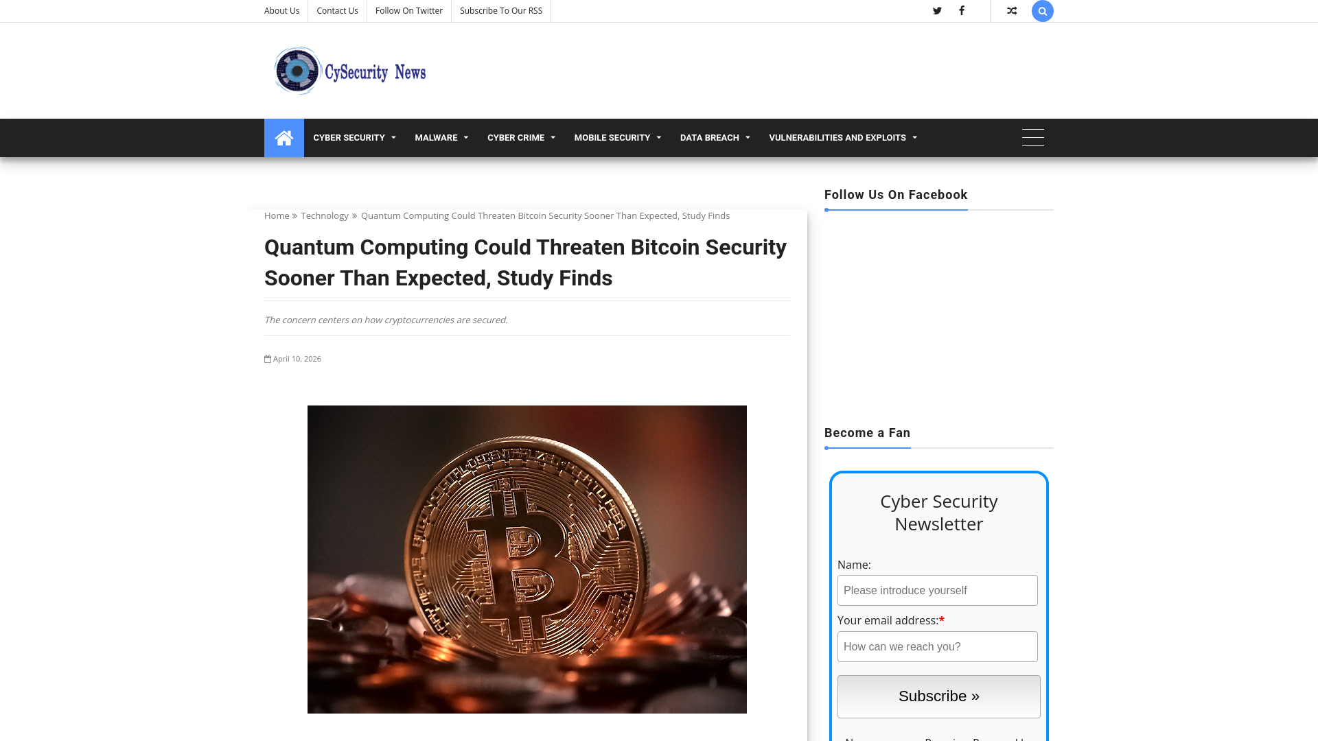 Quantum Computing Could Threaten Bitcoin Security Sooner Than Expected, Study Finds - CySecurity News - Latest Information Security and Hacking Incidents