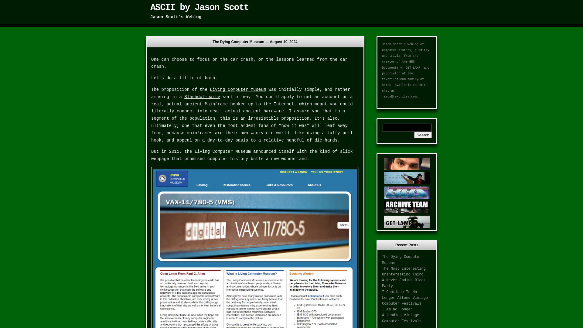 The Dying Computer Museum « ASCII by Jason Scott