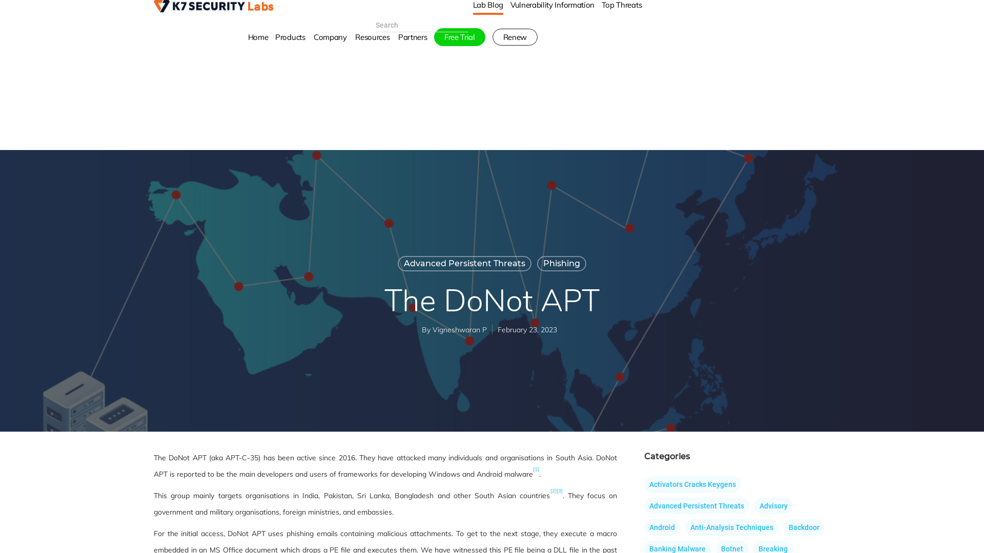 The DoNot APT - K7 Labs