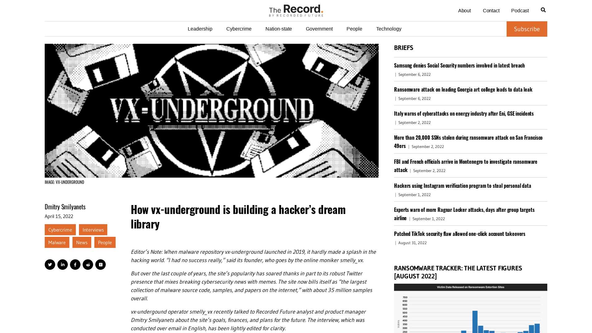 How vx-underground is building a hacker's dream library - The Record by Recorded Future