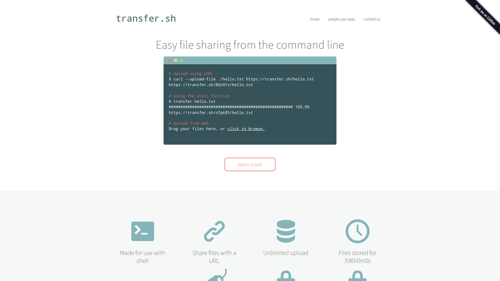 transfer.sh - Easy and fast file sharing from the command-line.