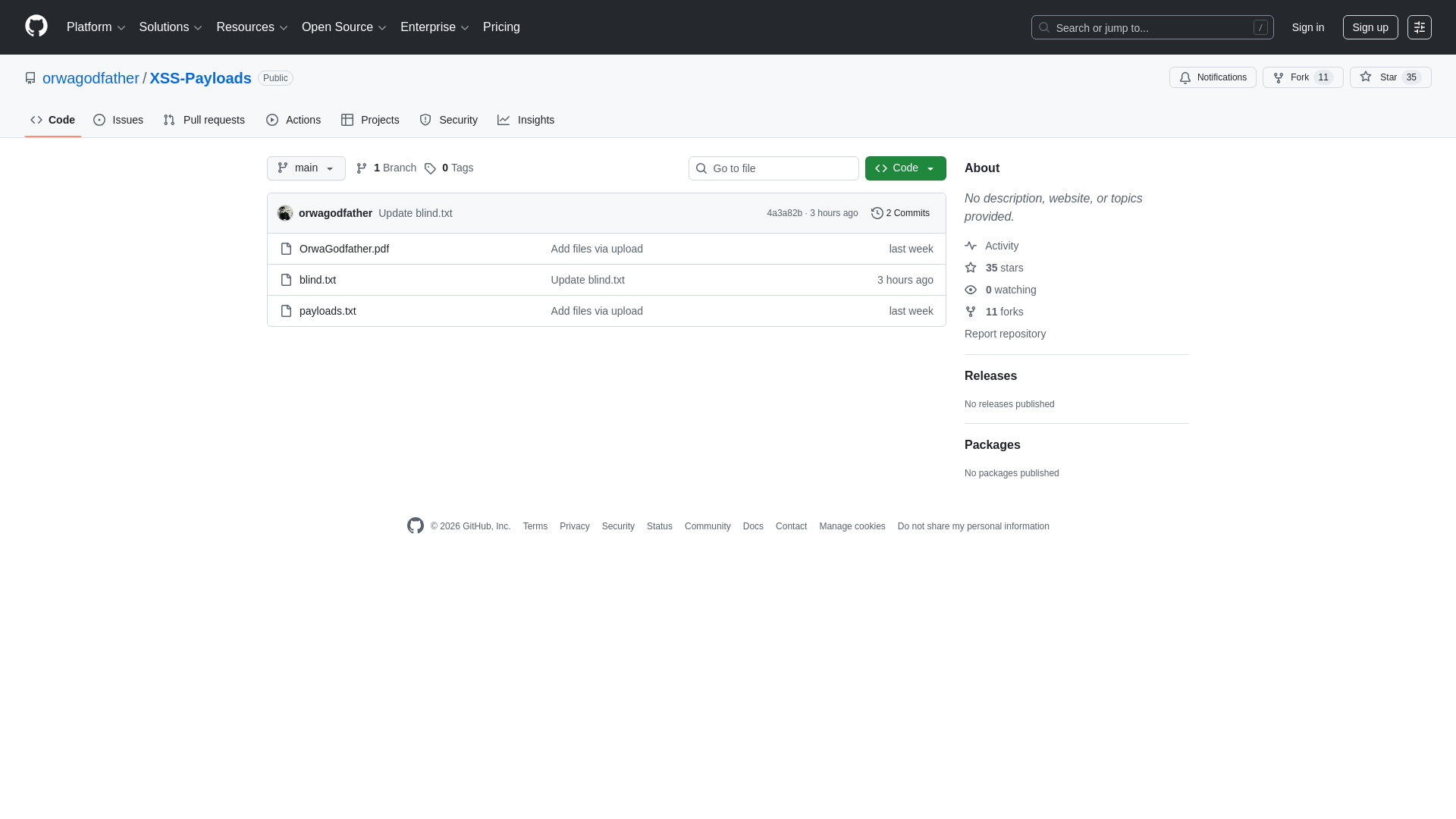 GitHub - orwagodfather/XSS-Payloads
