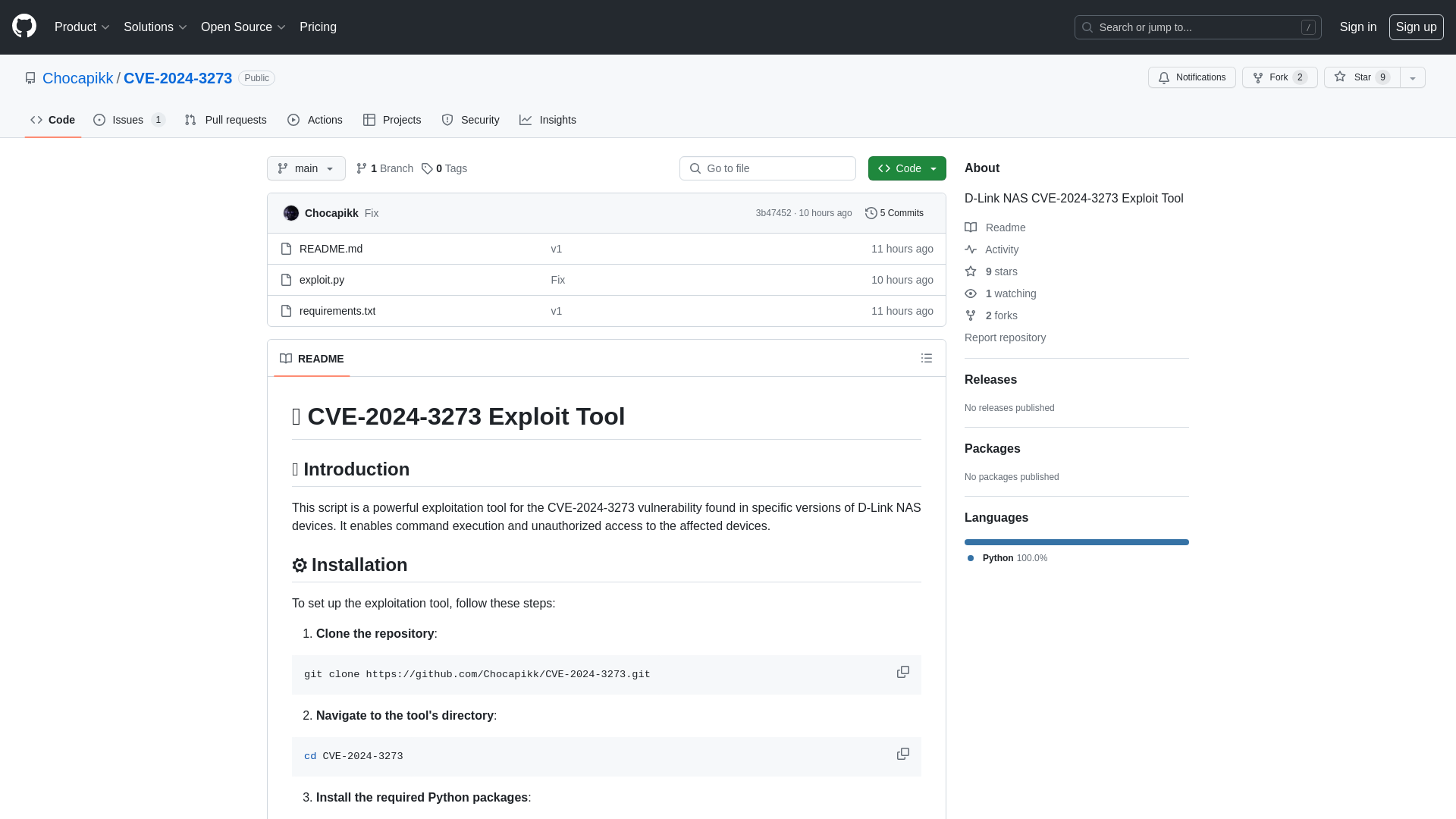 GitHub - Chocapikk/CVE-2024-3273: D-Link NAS CVE-2024-3273 Exploit Tool