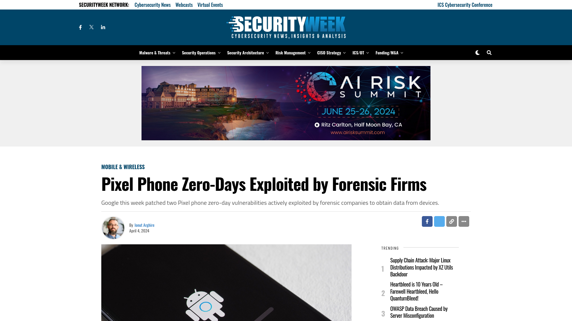 Pixel Phone Zero-Days Exploited by Forensic Firms - SecurityWeek