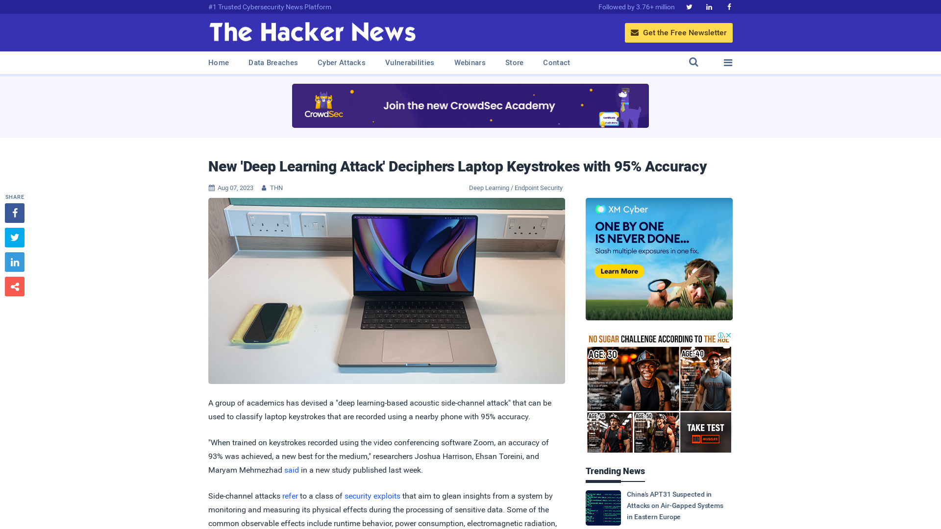 New 'Deep Learning Attack' Deciphers Laptop Keystrokes with 95% Accuracy