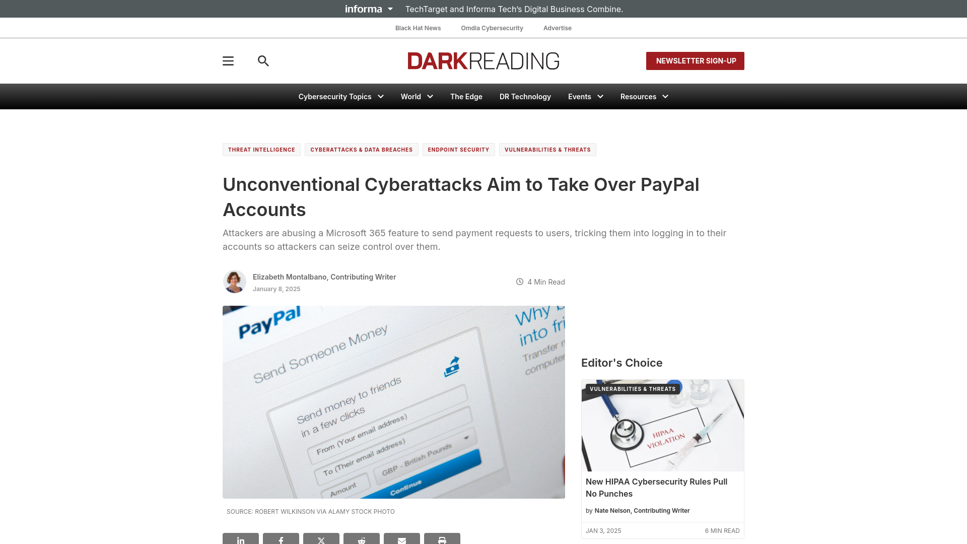 Unconventional Cyberattacks Aim for PayPal Account Takeover