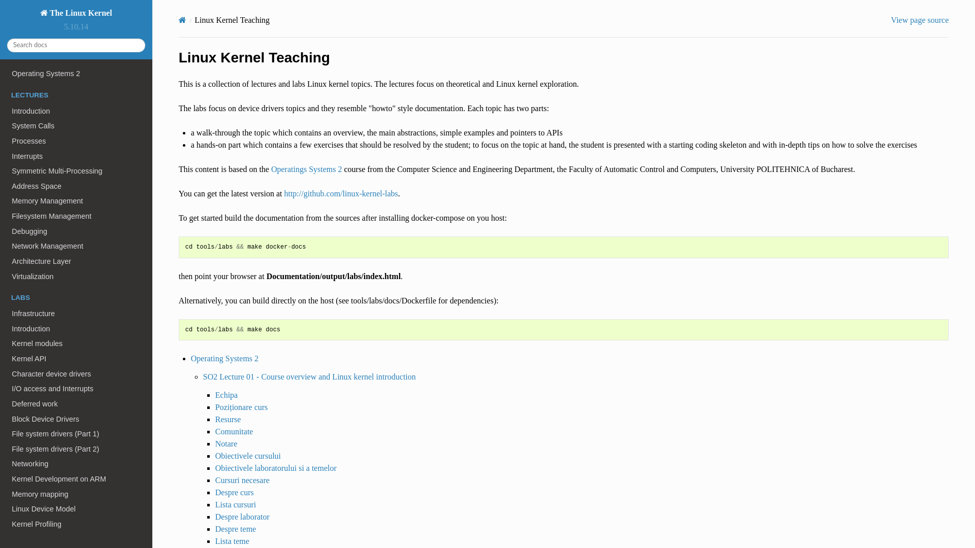 Linux Kernel Teaching — The Linux Kernel documentation