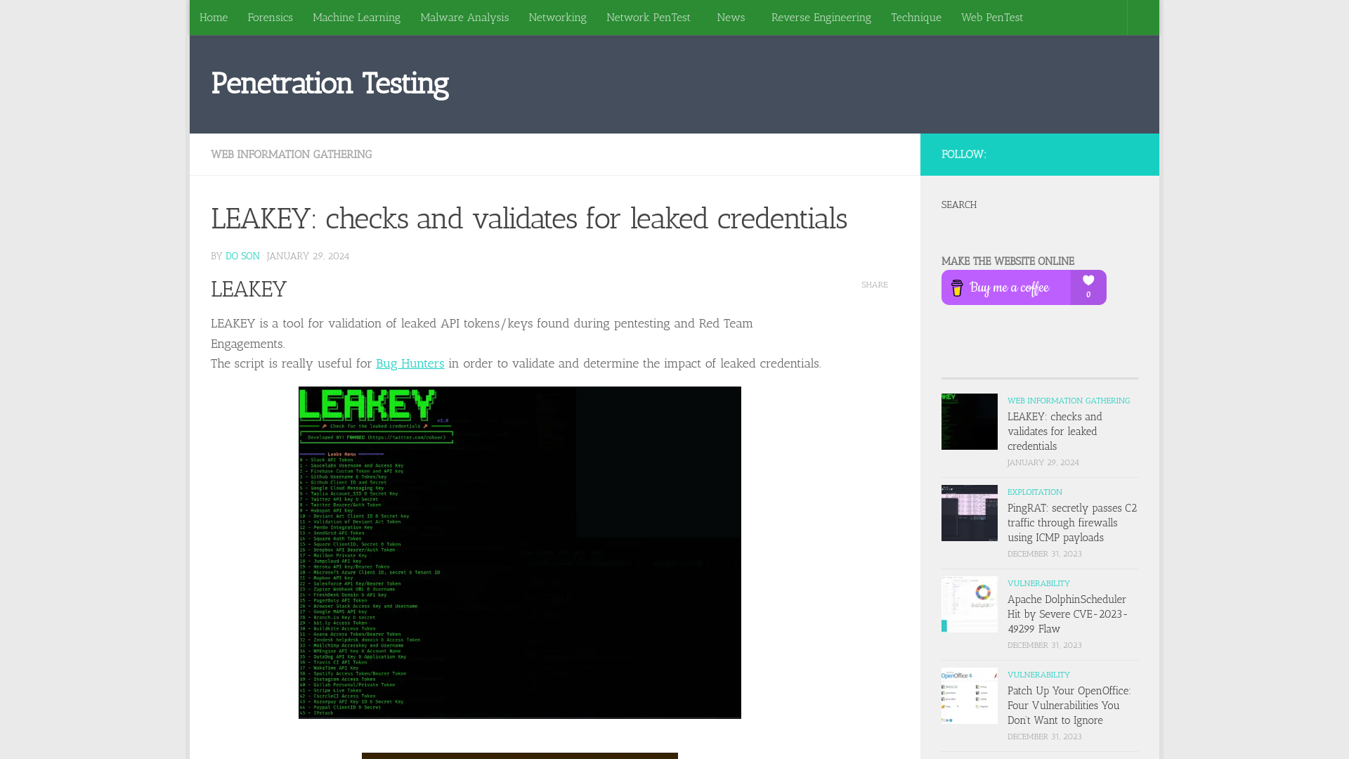 LEAKEY: checks and validates for leaked credentials