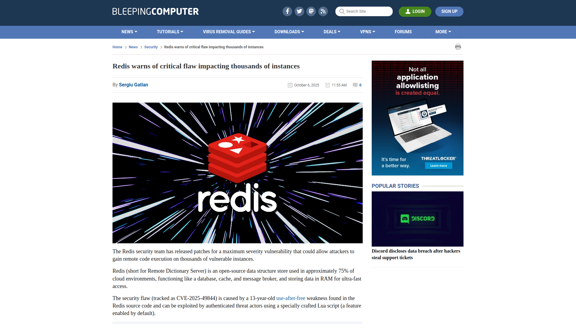 Redis warns of critical flaw impacting thousands of instances