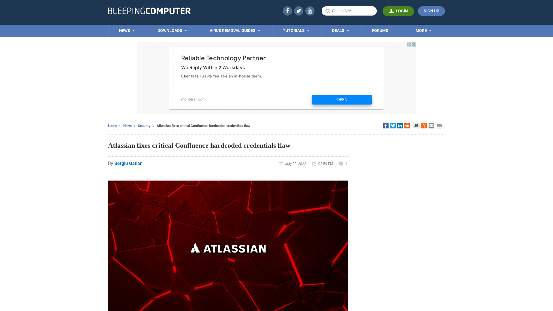Atlassian fixes critical Confluence hardcoded credentials flaw