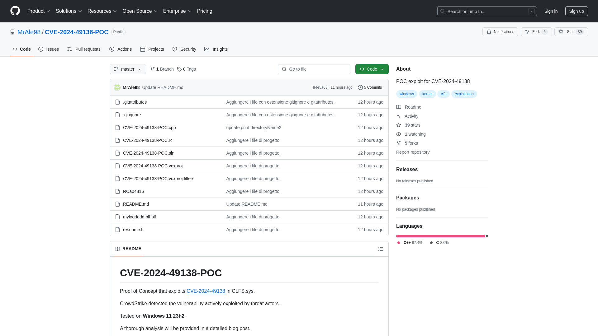 GitHub - MrAle98/CVE-2024-49138-POC: POC exploit for CVE-2024-49138