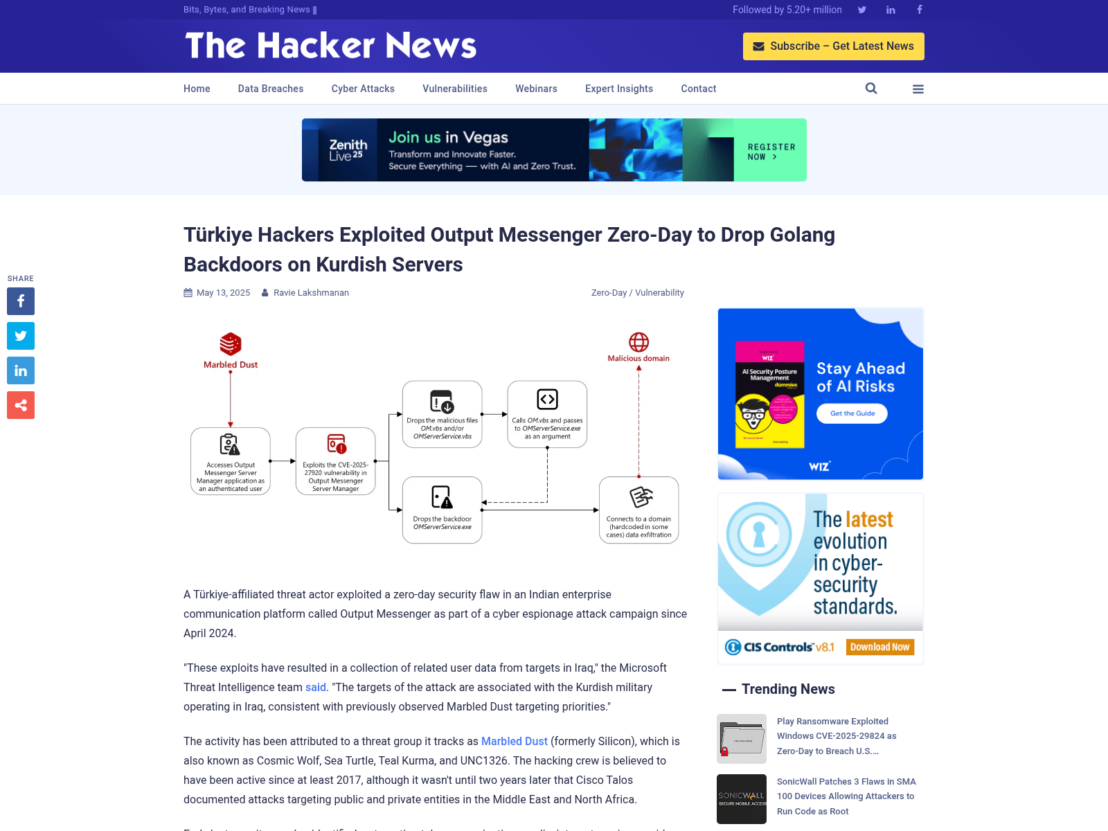 Türkiye Hackers Exploited Output Messenger Zero-Day to Drop Golang Backdoors on Kurdish Servers