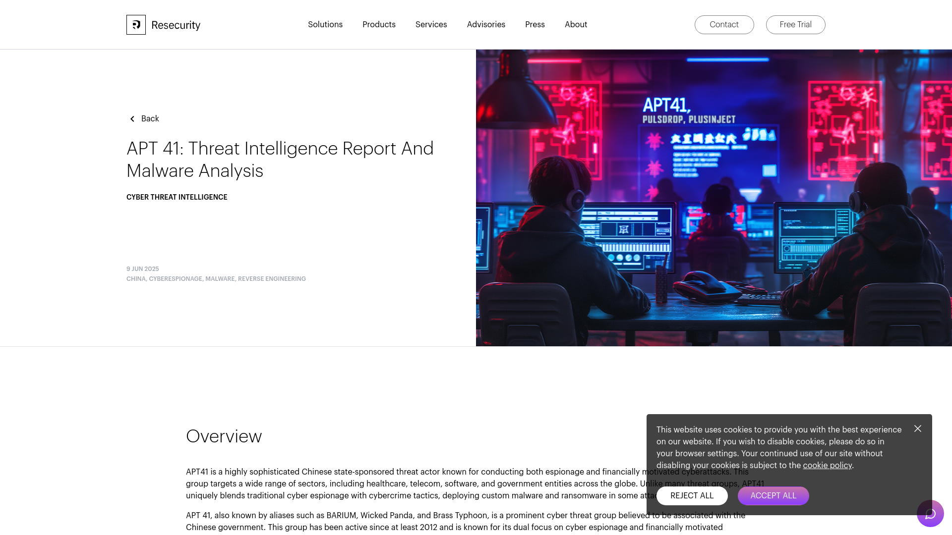 Resecurity | APT 41: Threat Intelligence Report and Malware Analysis