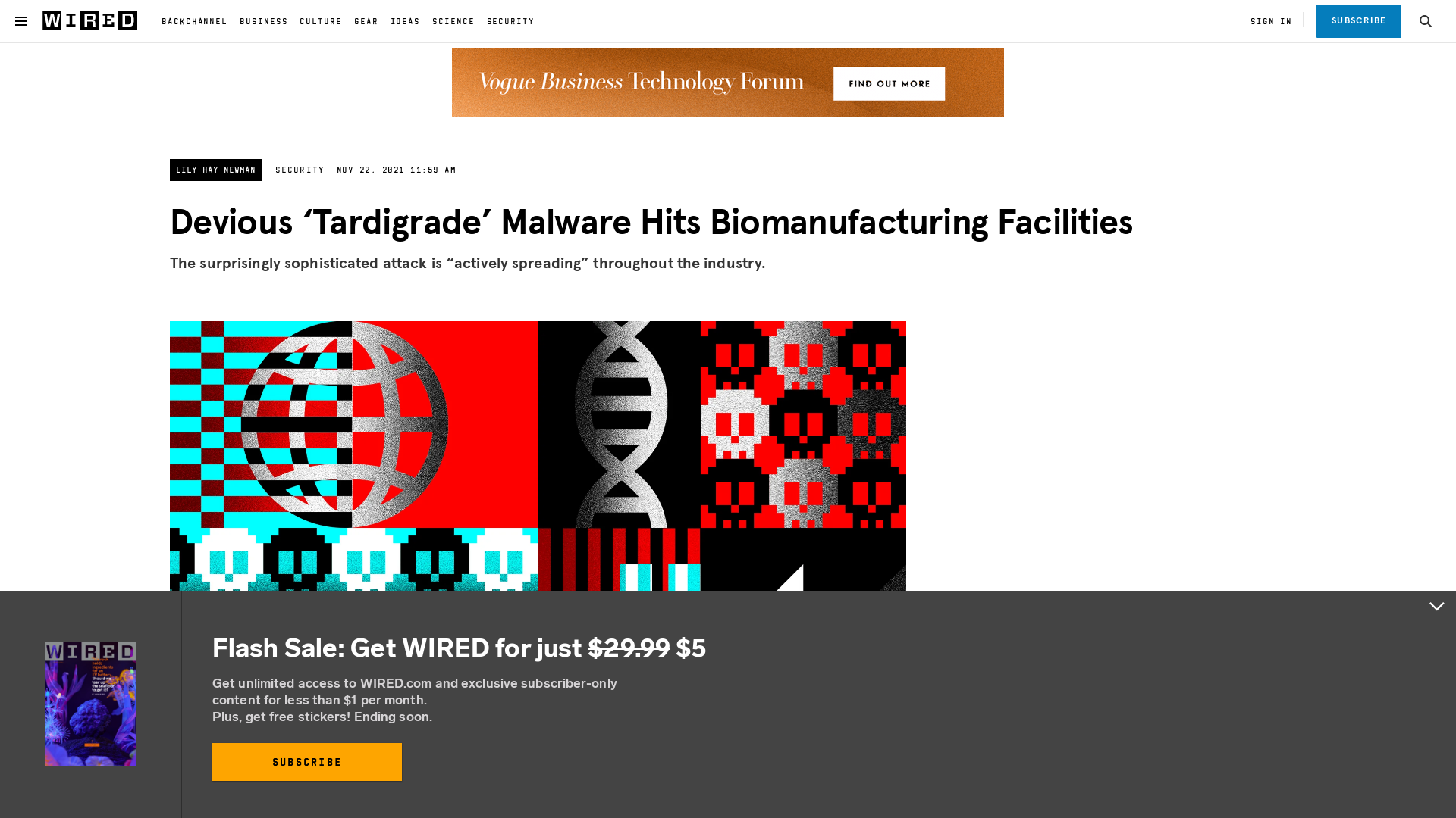 Devious ‘Tardigrade’ Malware Hits Biomanufacturing Facilities | WIRED