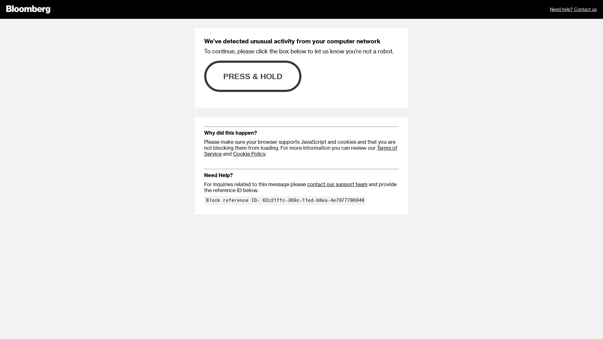 Bloomberg - Are you a robot?