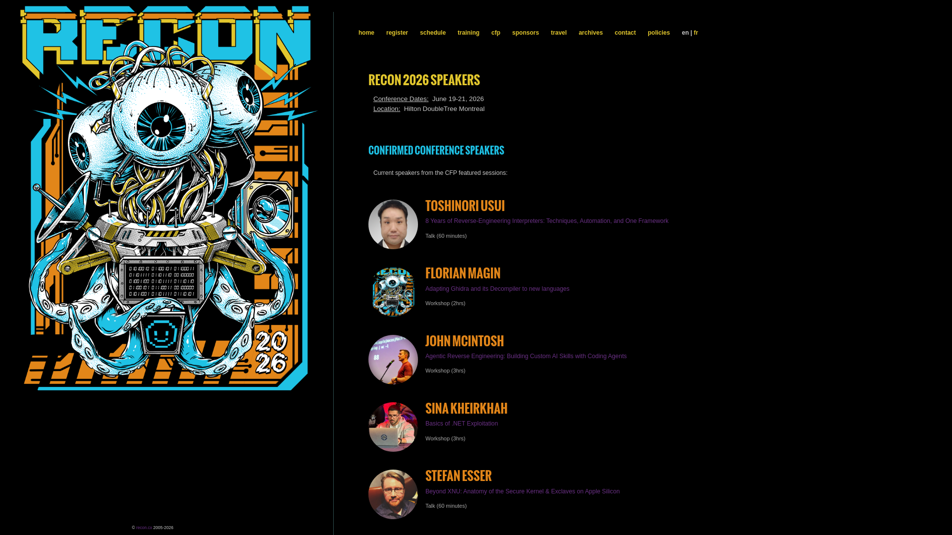 Speakers - REcon 2026 Montreal