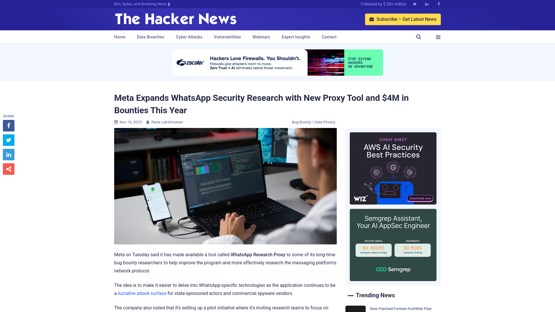 Meta Expands WhatsApp Security Research with New Proxy Tool and $4M in Bounties This Year