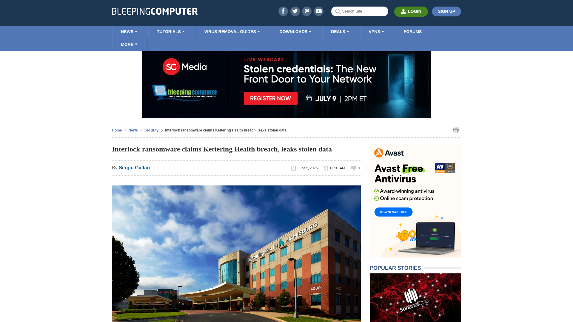 Interlock ransomware claims Kettering Health breach, leaks stolen data