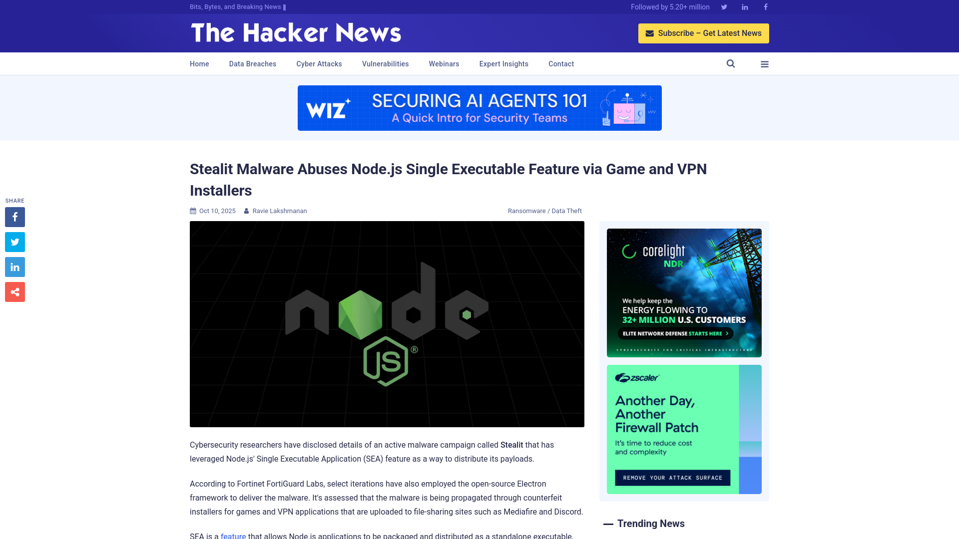 Stealit Malware Abuses Node.js Single Executable Feature via Game and VPN Installers