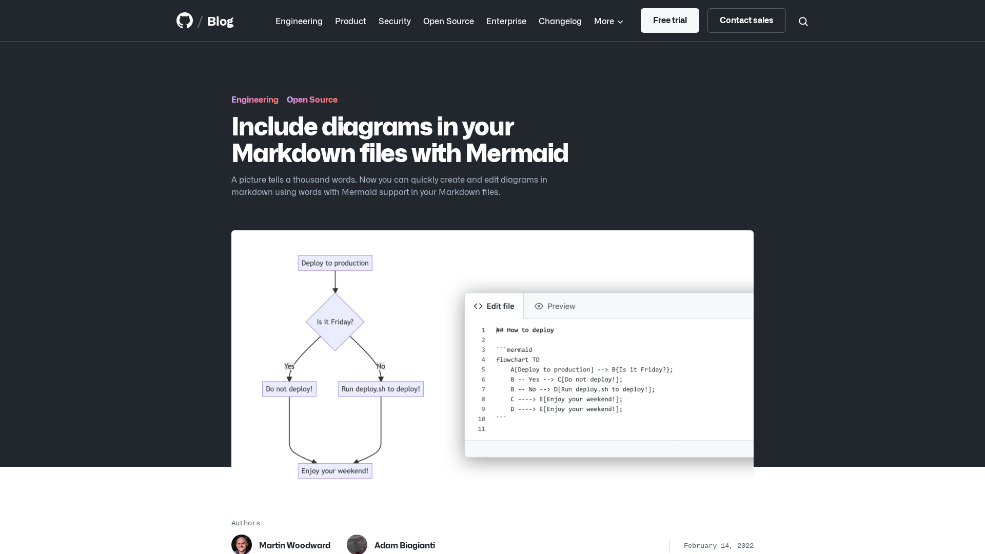 Include diagrams in your Markdown files with Mermaid | The GitHub Blog