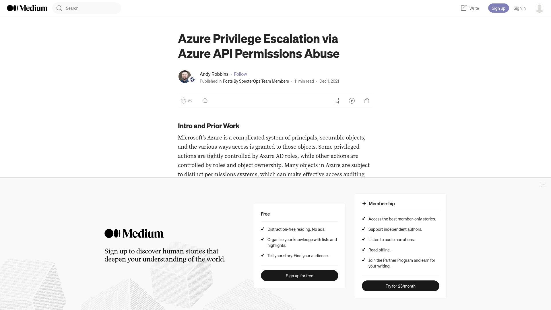 Azure Privilege Escalation via Azure API Permissions Abuse | by Andy Robbins | Posts By SpecterOps Team Members