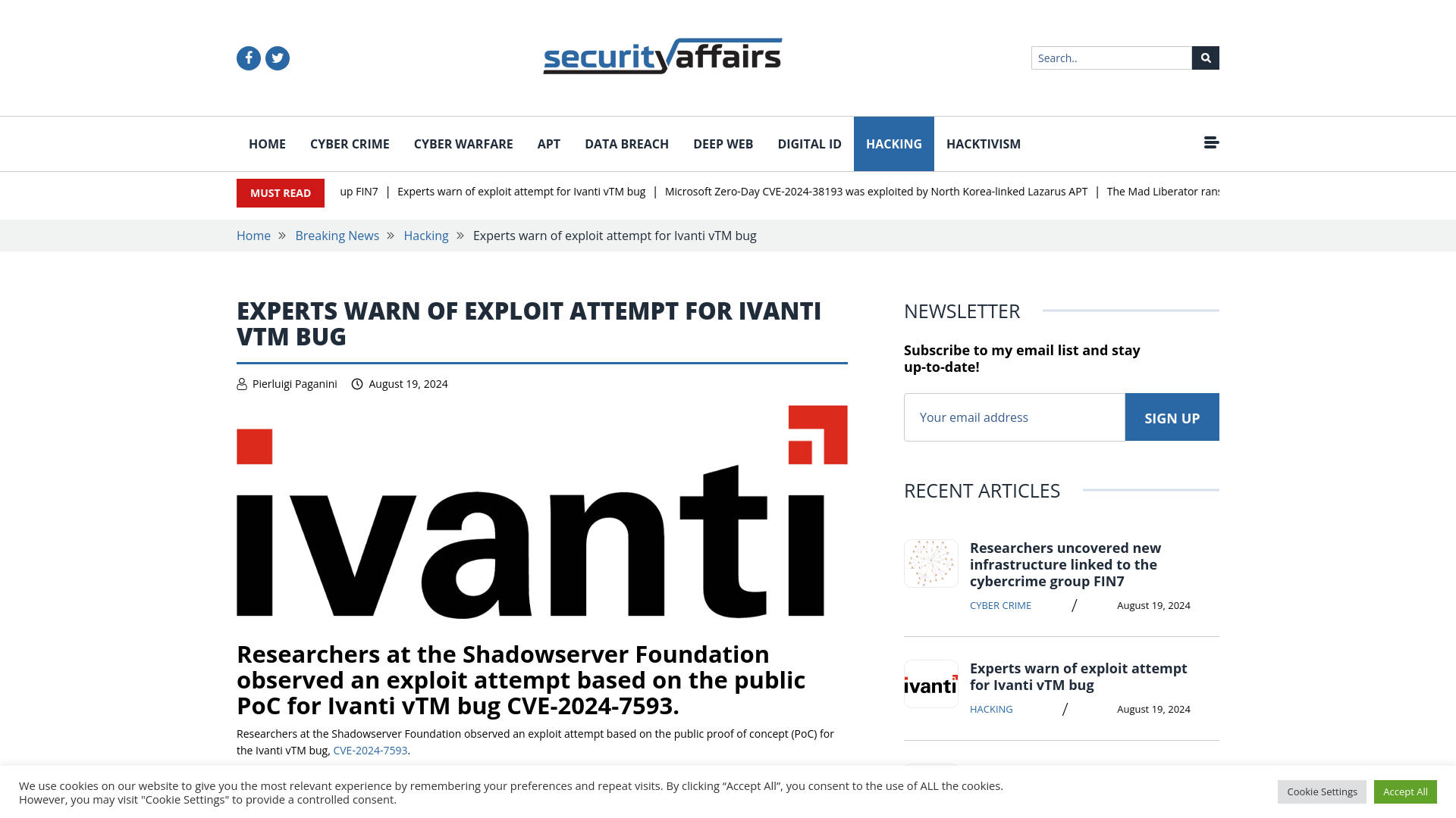 Experts warn of exploit attempt for Ivanti vTM bug