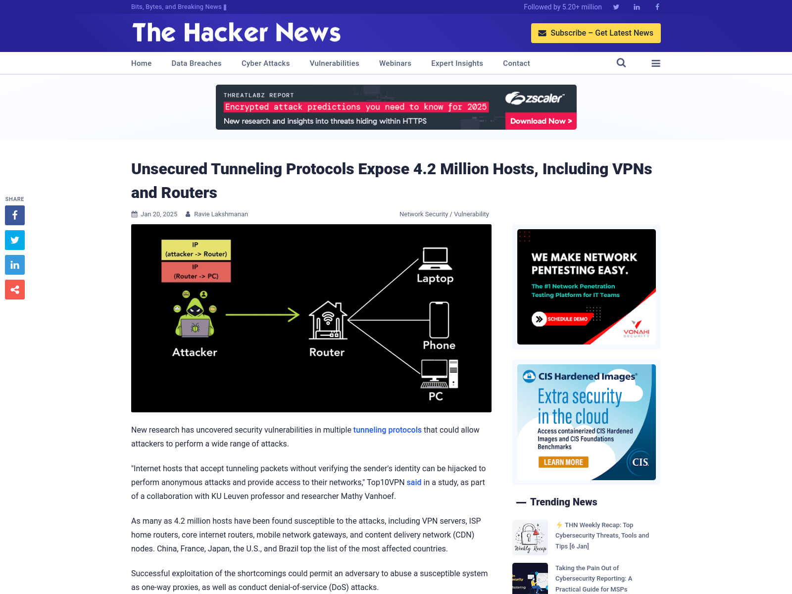 Unsecured Tunneling Protocols Expose 4.2 Million Hosts, Including VPNs and Routers