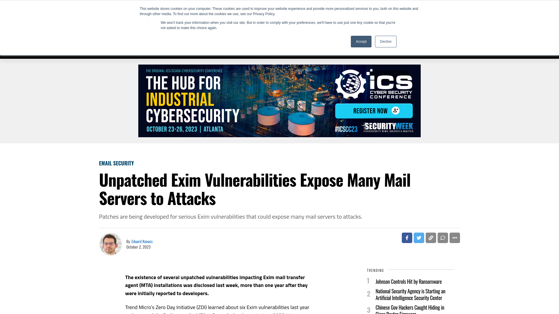 Unpatched Exim Vulnerabilities Expose Many Mail Servers to Attacks  - SecurityWeek