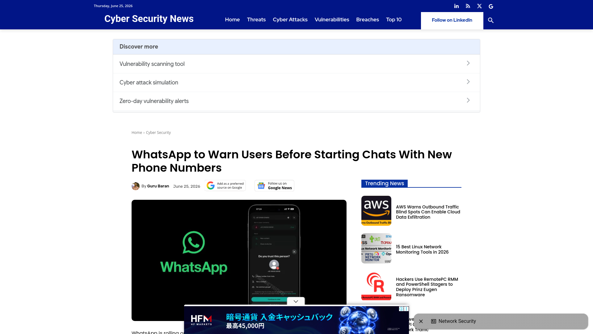 WhatsApp to Warn Users Before Starting Chats With New Phone Numbers