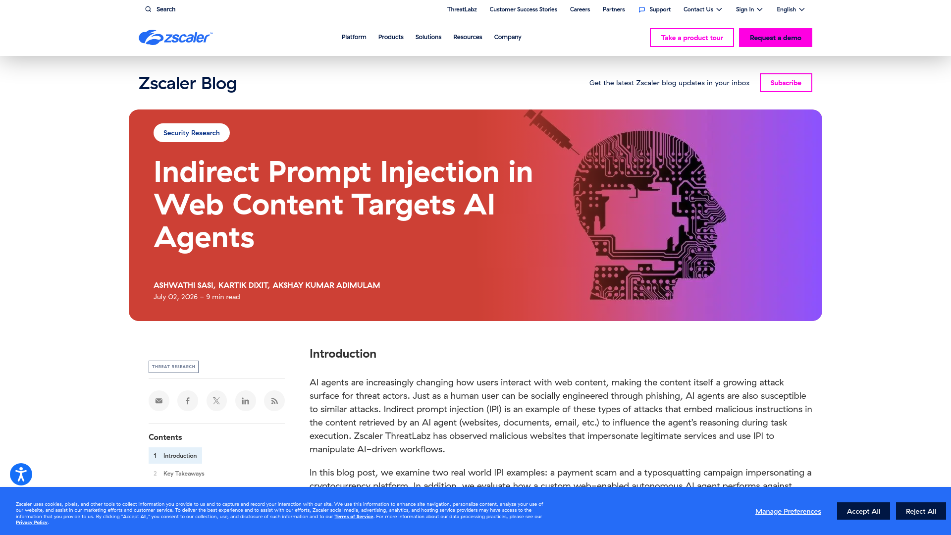 Indirect Prompt Injection Targets AI Agents | ThreatLabz