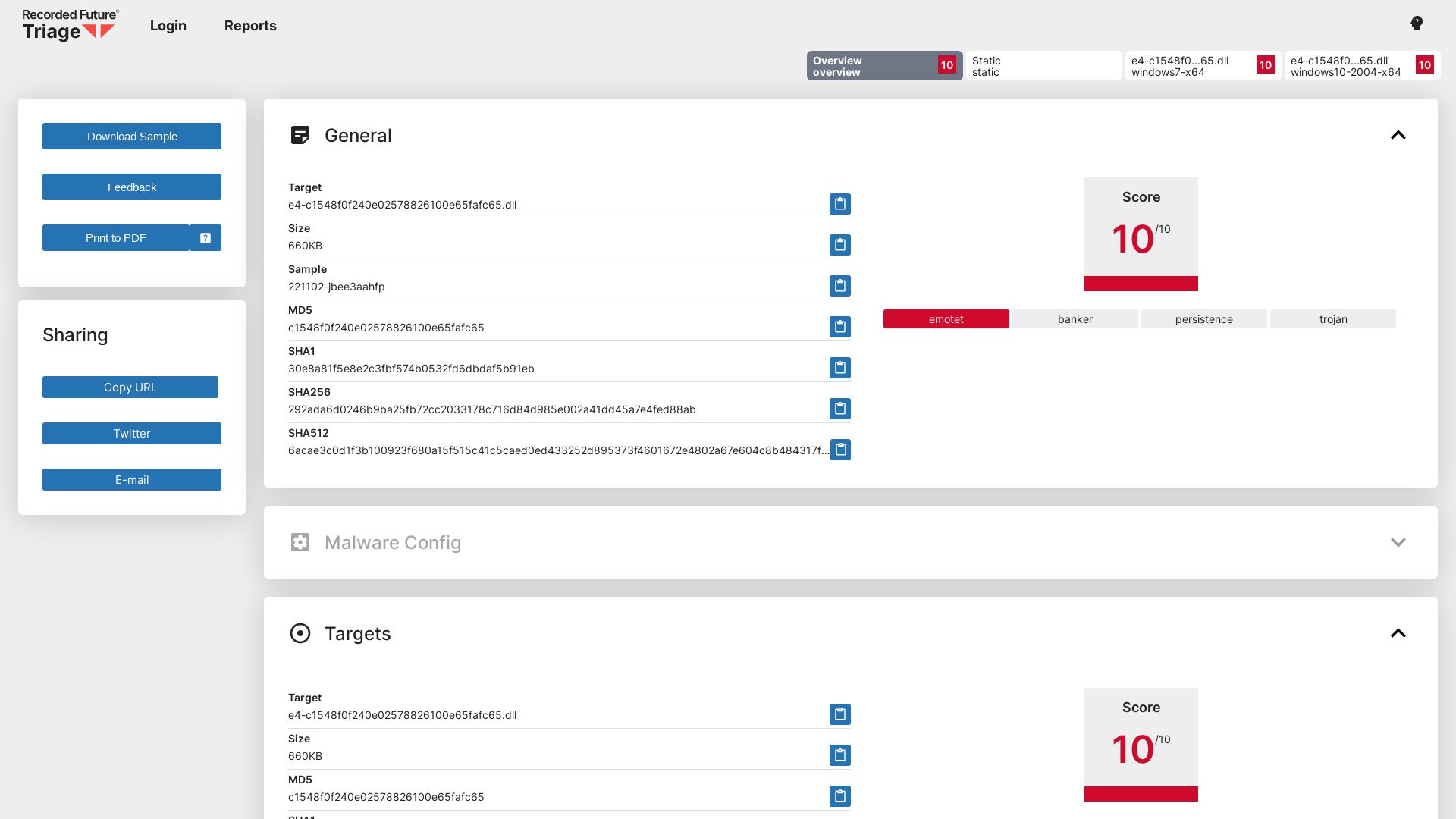 Triage | Malware sandboxing report by Hatching Triage