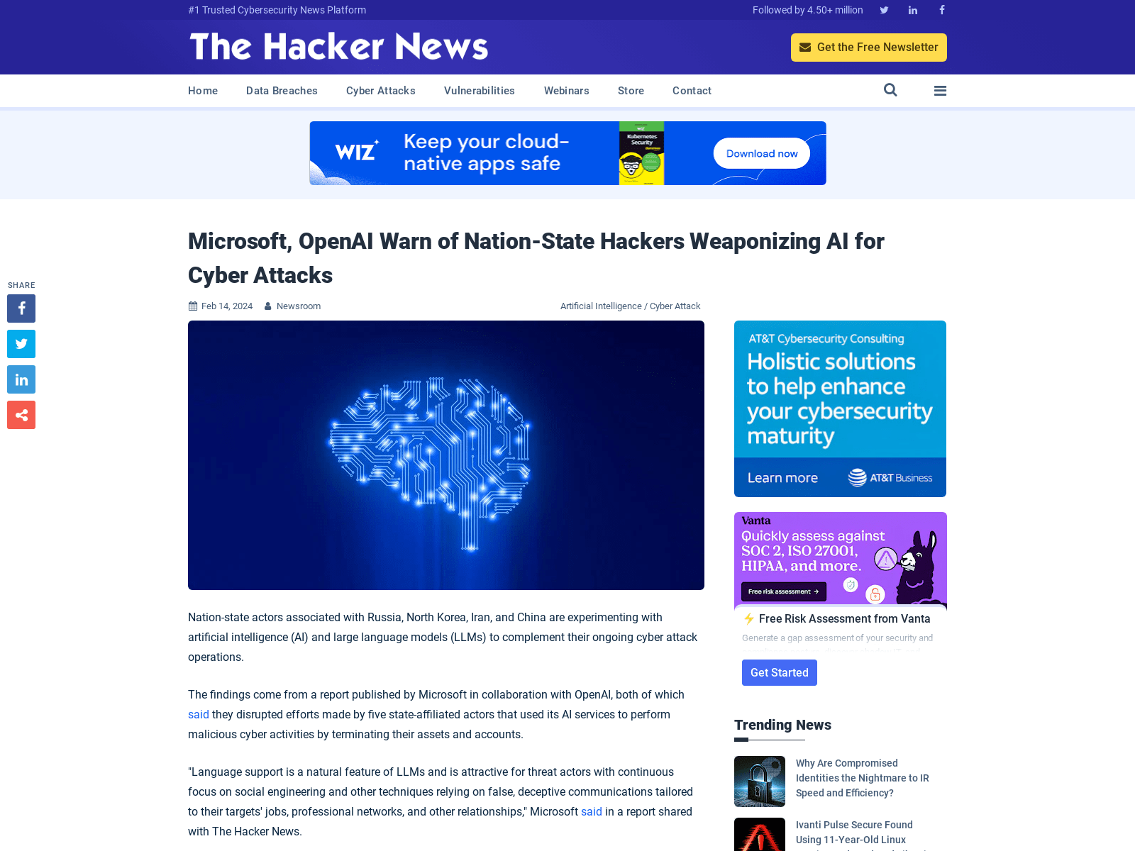 Microsoft, OpenAI Warn of Nation-State Hackers Weaponizing AI for Cyber Attacks