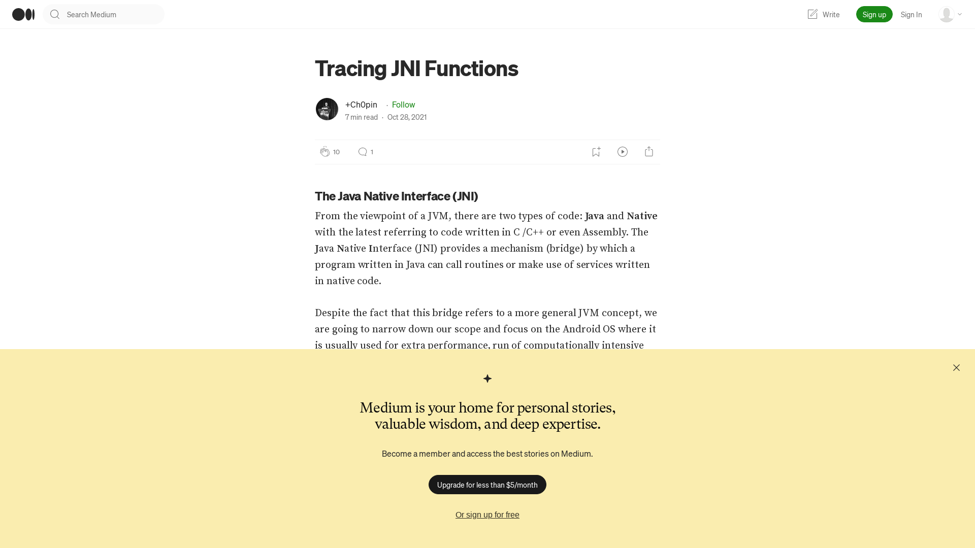 Tracing JNI Functions. The Java Native Interface (JNI) | by +Ch0pin🕷️ | Medium