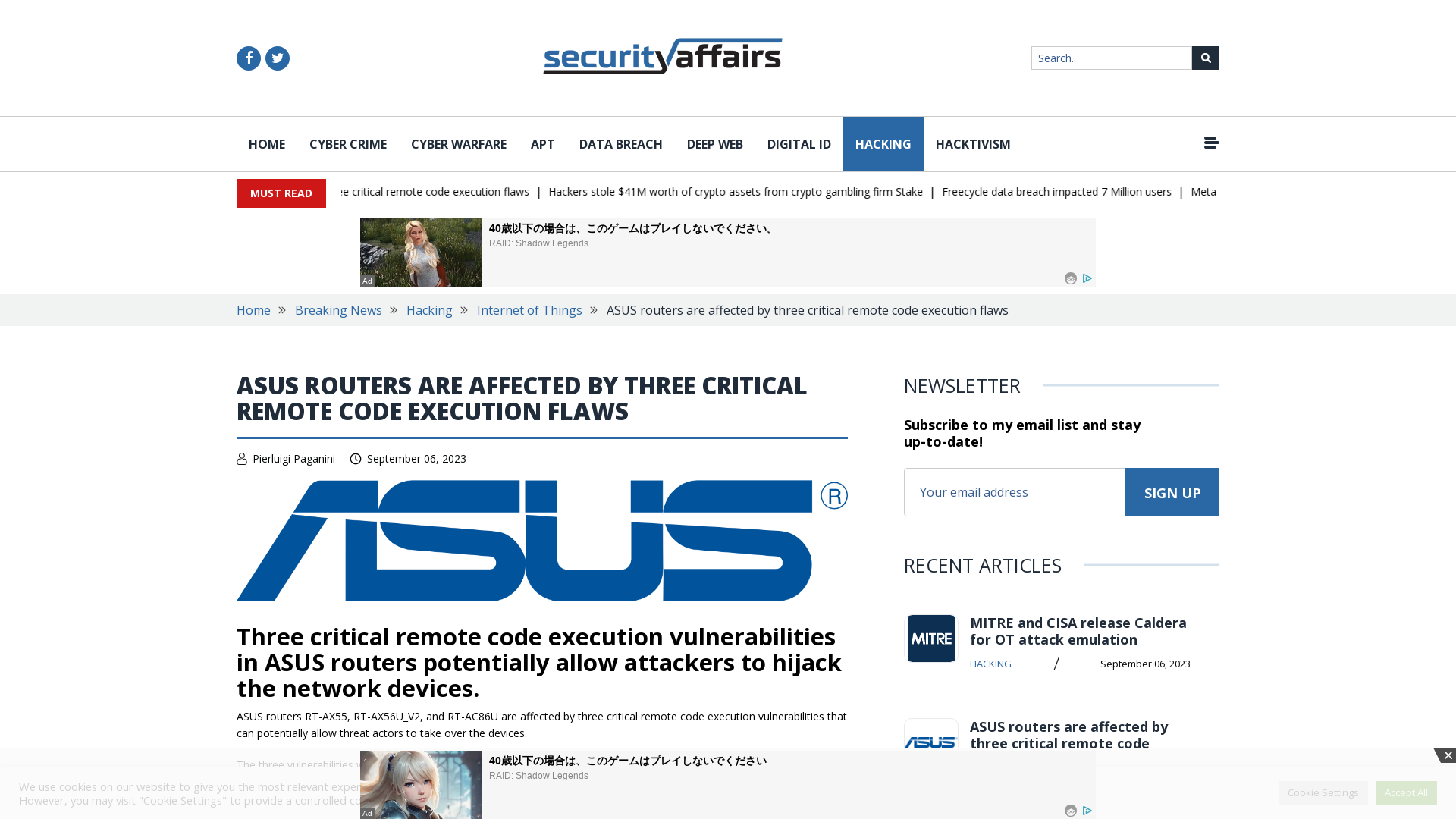 ASUS routers are affected by 3 critical remote code execution flaws