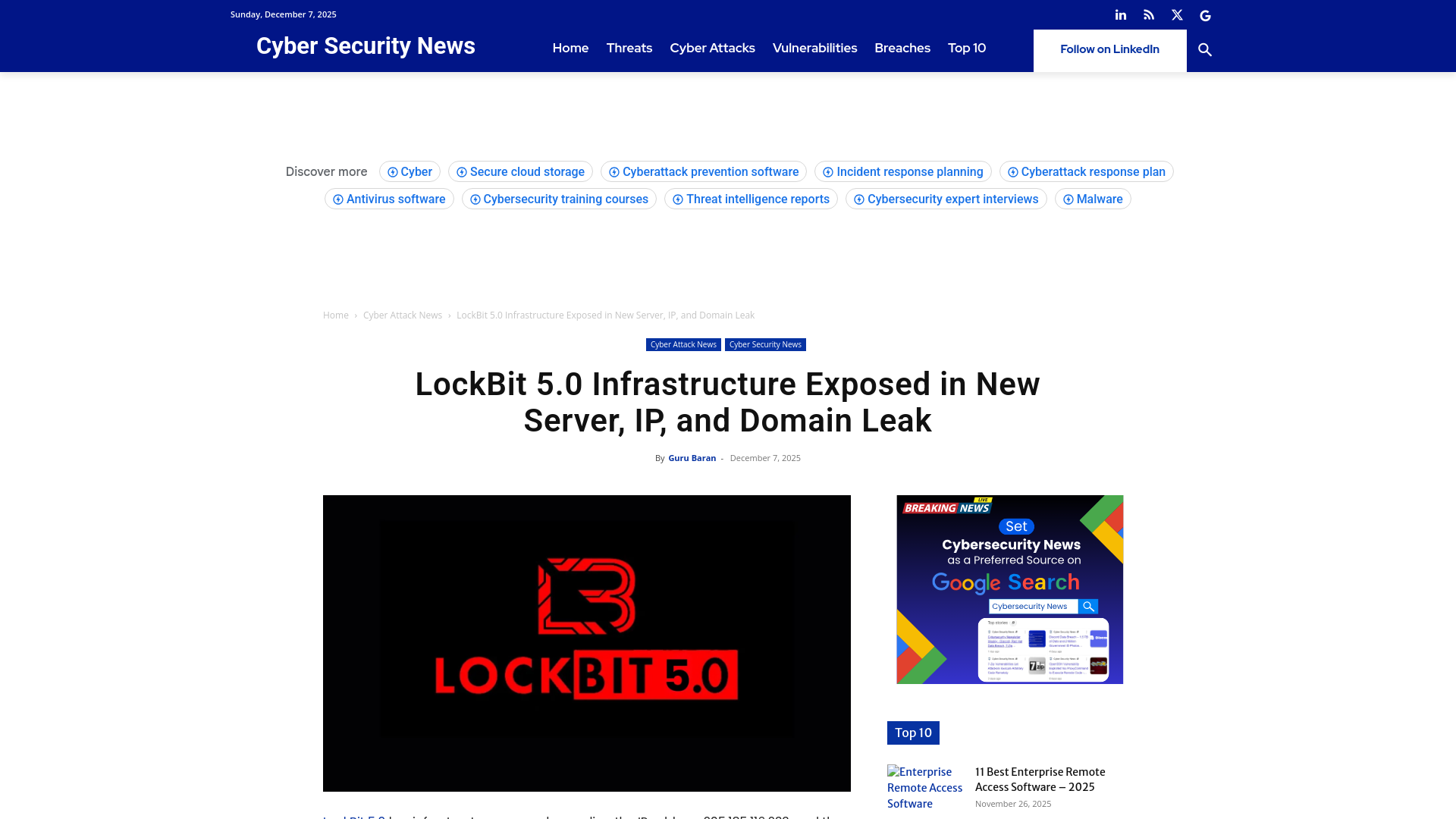 LockBit 5.0 Infrastructure Exposed in New Server, IP and Domain Leak