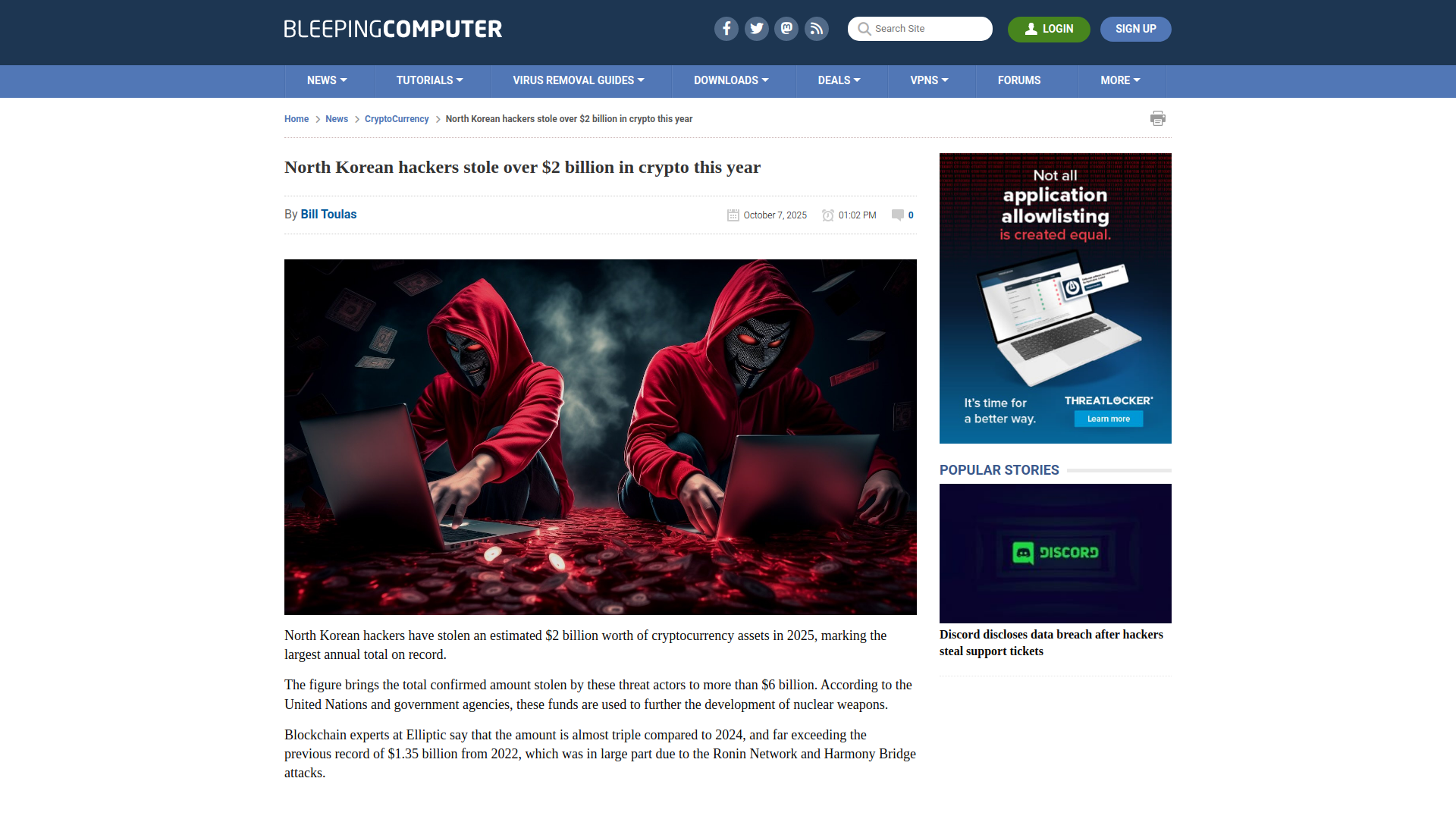 North Korean hackers stole over $2 billion in crypto this year