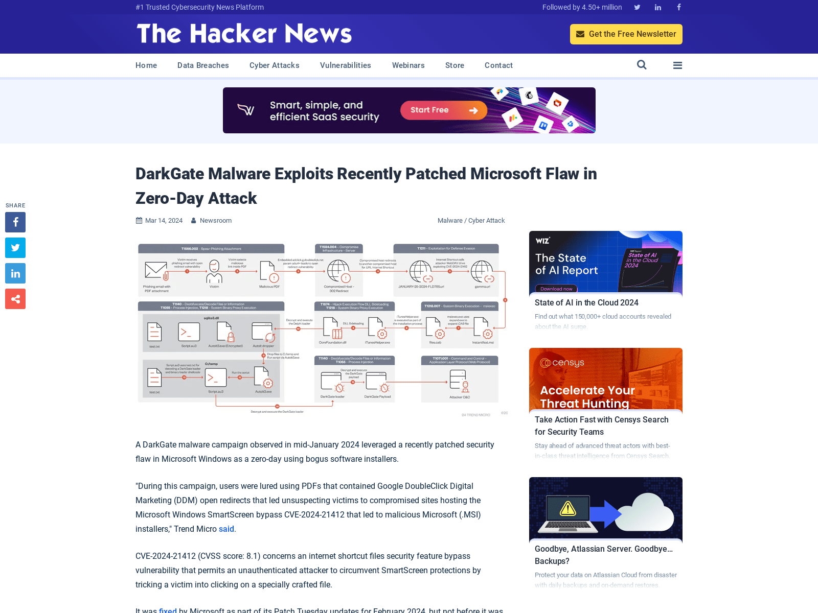 DarkGate Malware Exploits Recently Patched Microsoft Flaw in Zero-Day Attack