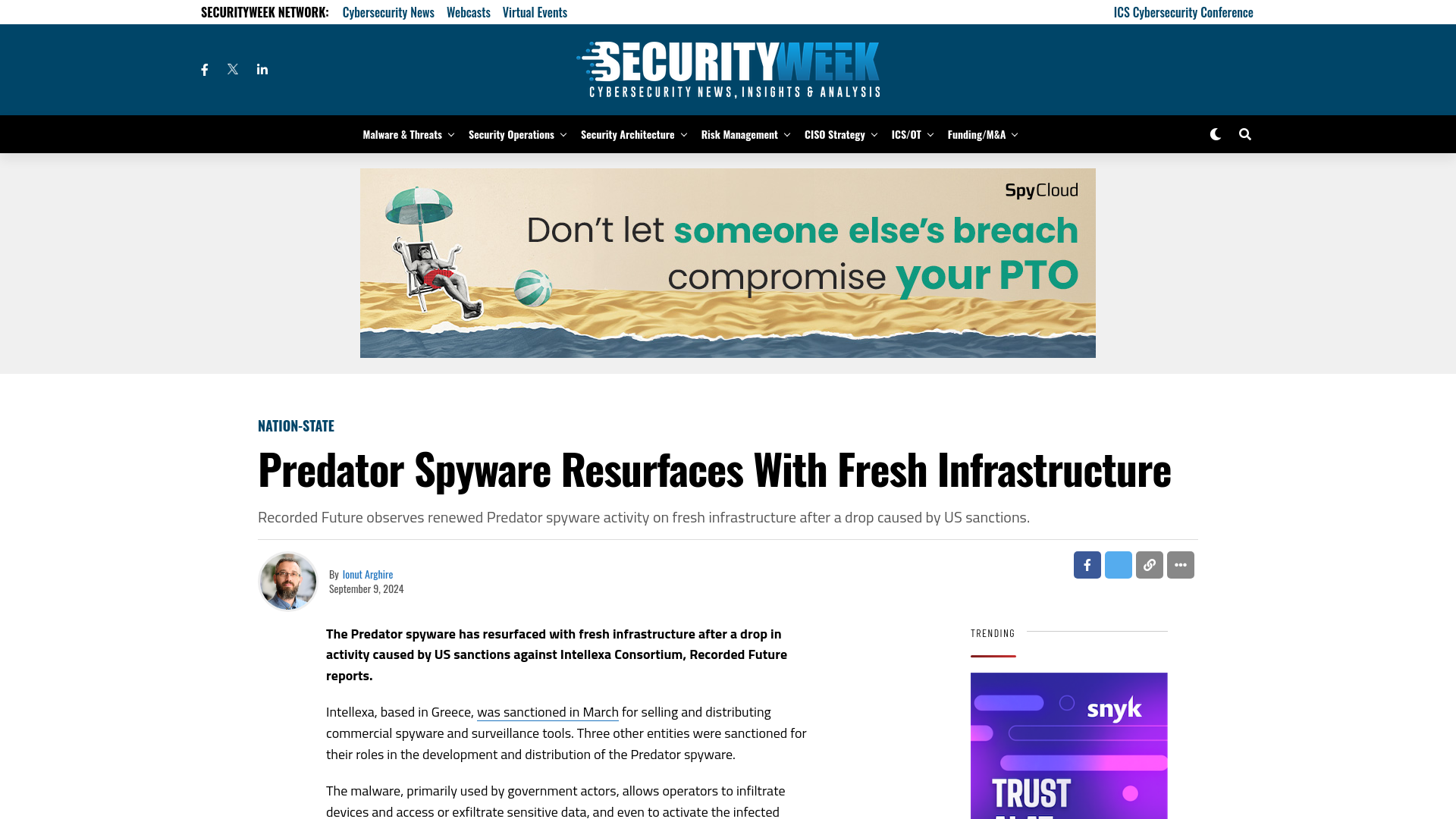 Predator Spyware Resurfaces With Fresh Infrastructure - SecurityWeek