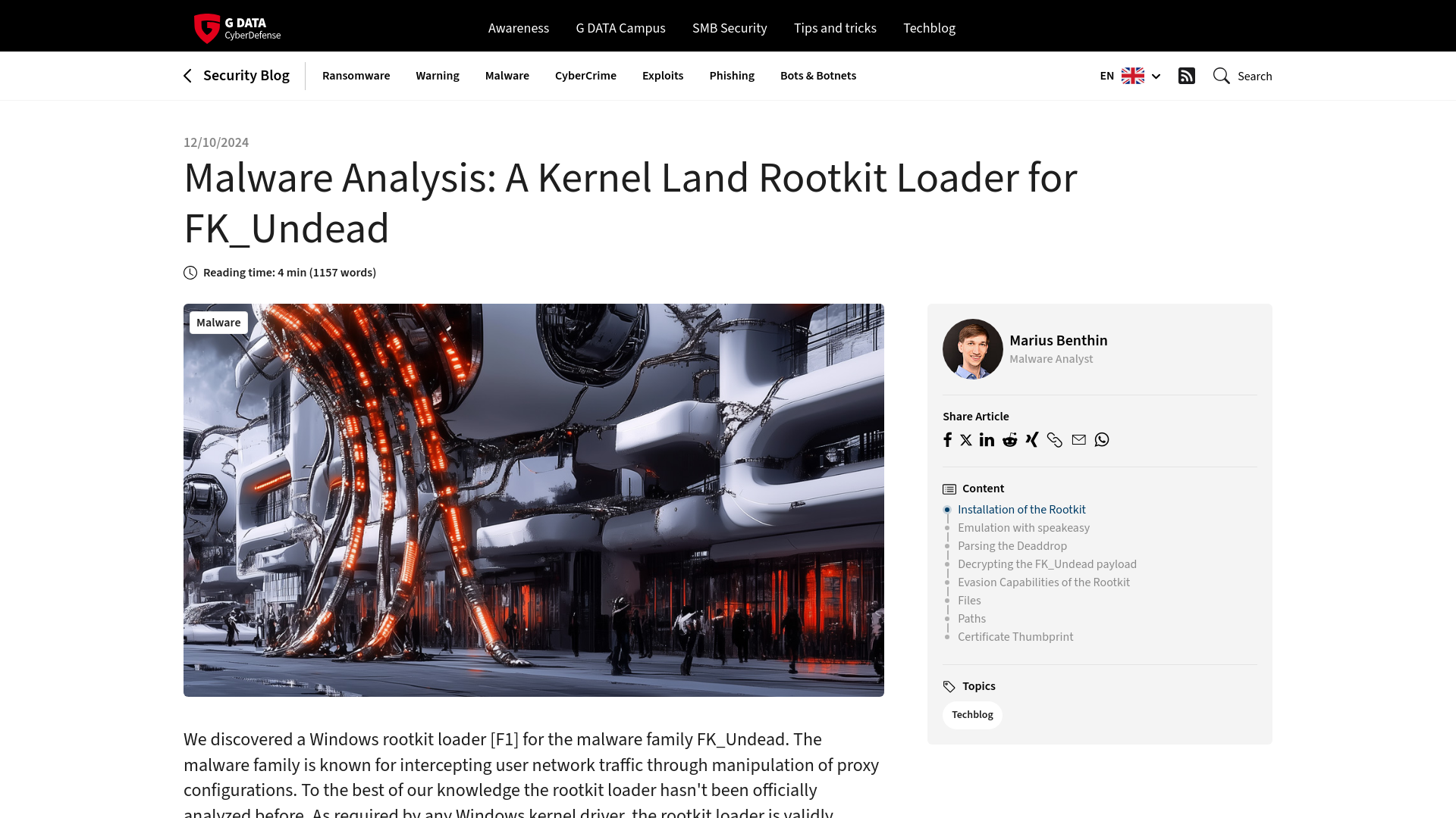 Malware Analysis: A Kernel Land Rootkit Loader for FK_Undead