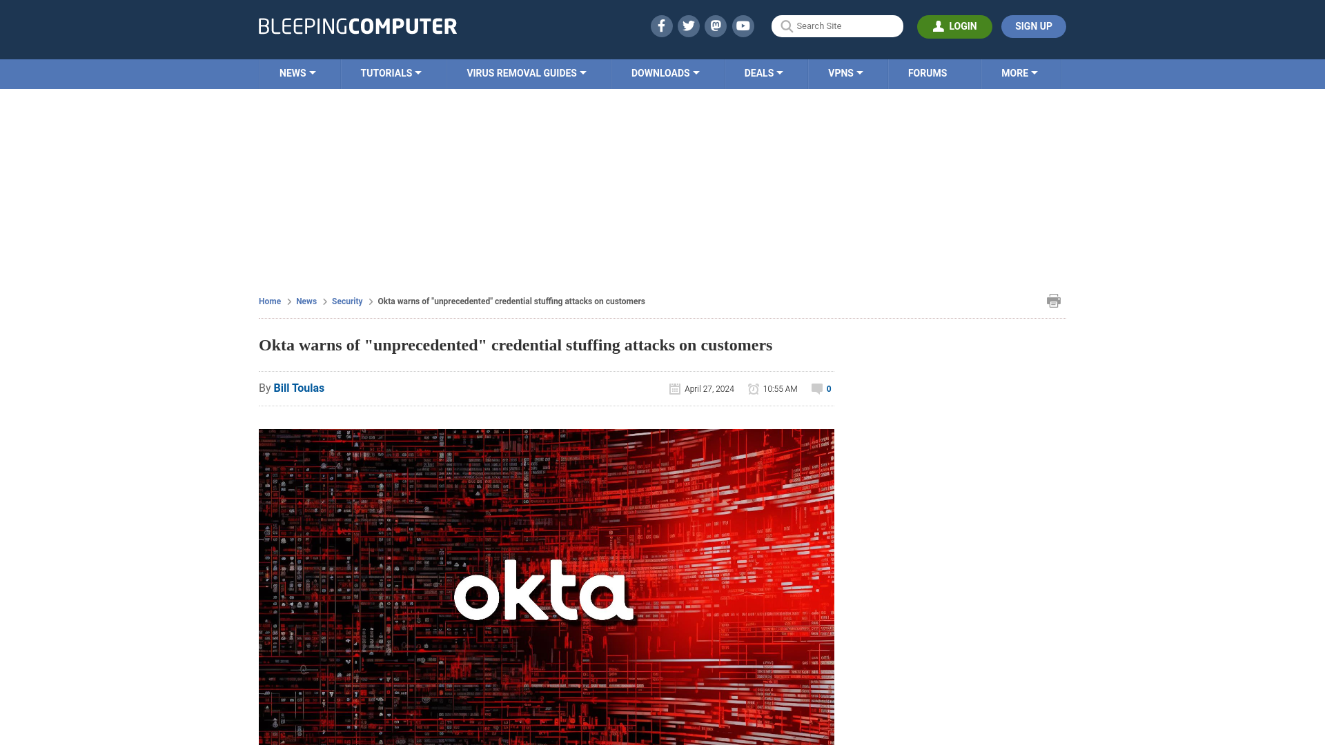 Okta warns of "unprecedented" credential stuffing attacks on customers