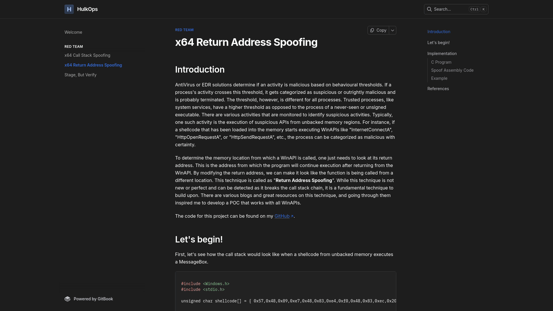 x64 Return Address Spoofing | HulkOps