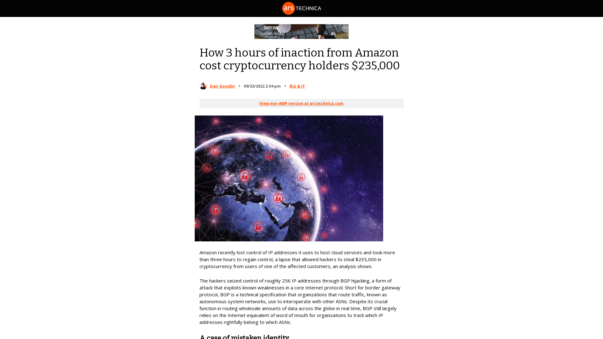 How 3 hours of inaction from Amazon cost cryptocurrency holders $235,000 – Ars Technica