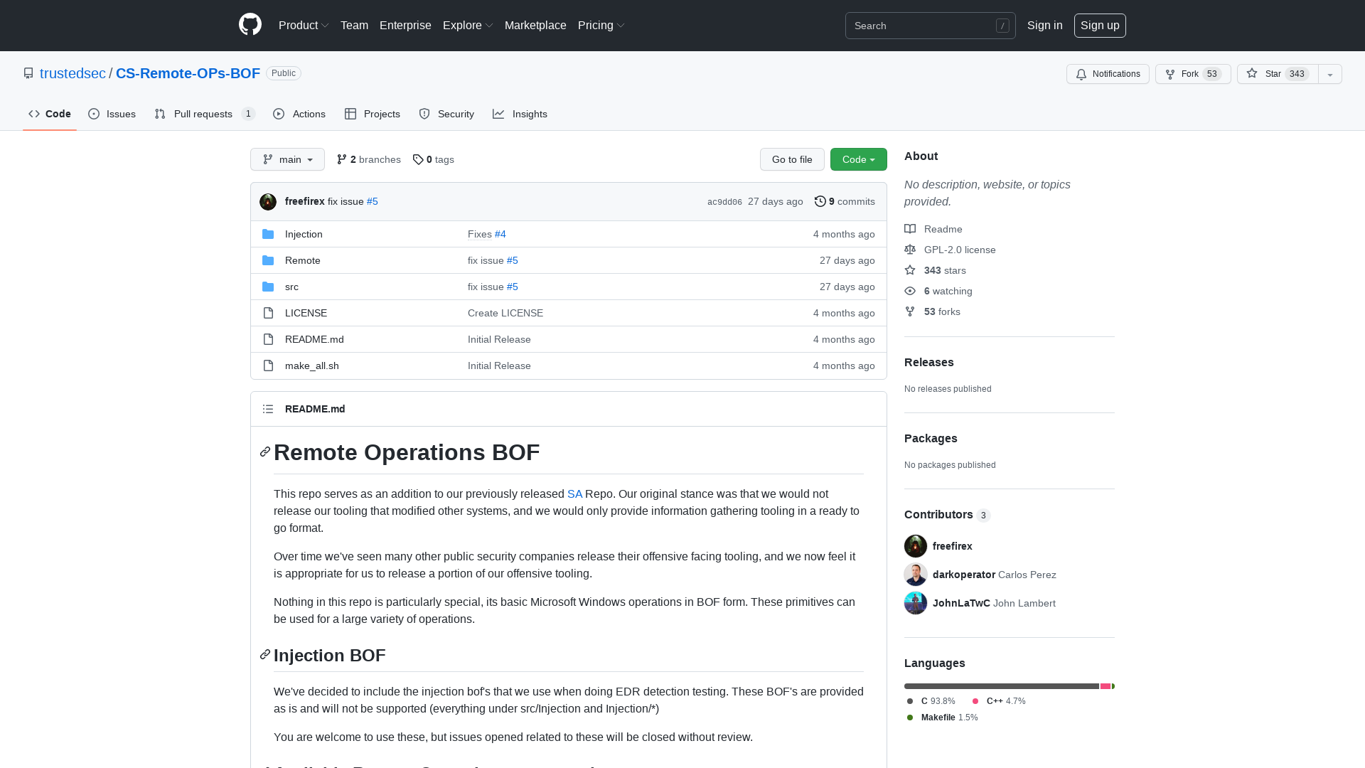 GitHub - trustedsec/CS-Remote-OPs-BOF