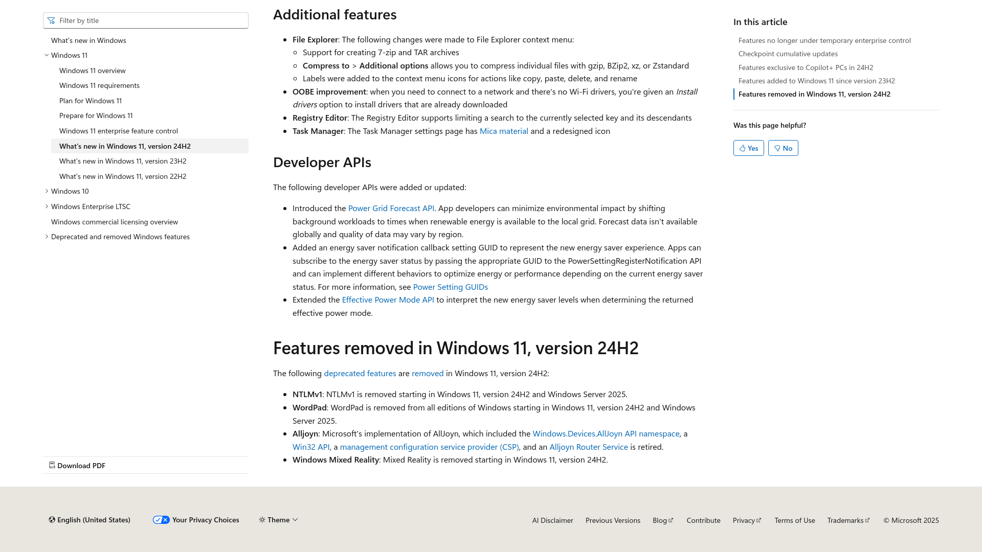 What's new in Windows 11, version 24H2 for IT pros | Microsoft Learn