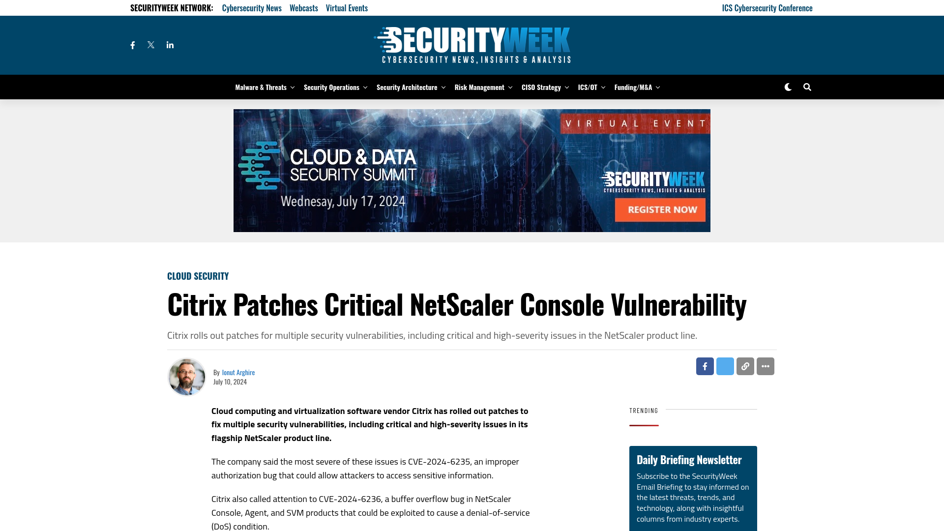 Citrix Patches Critical NetScaler Console Vulnerability - SecurityWeek