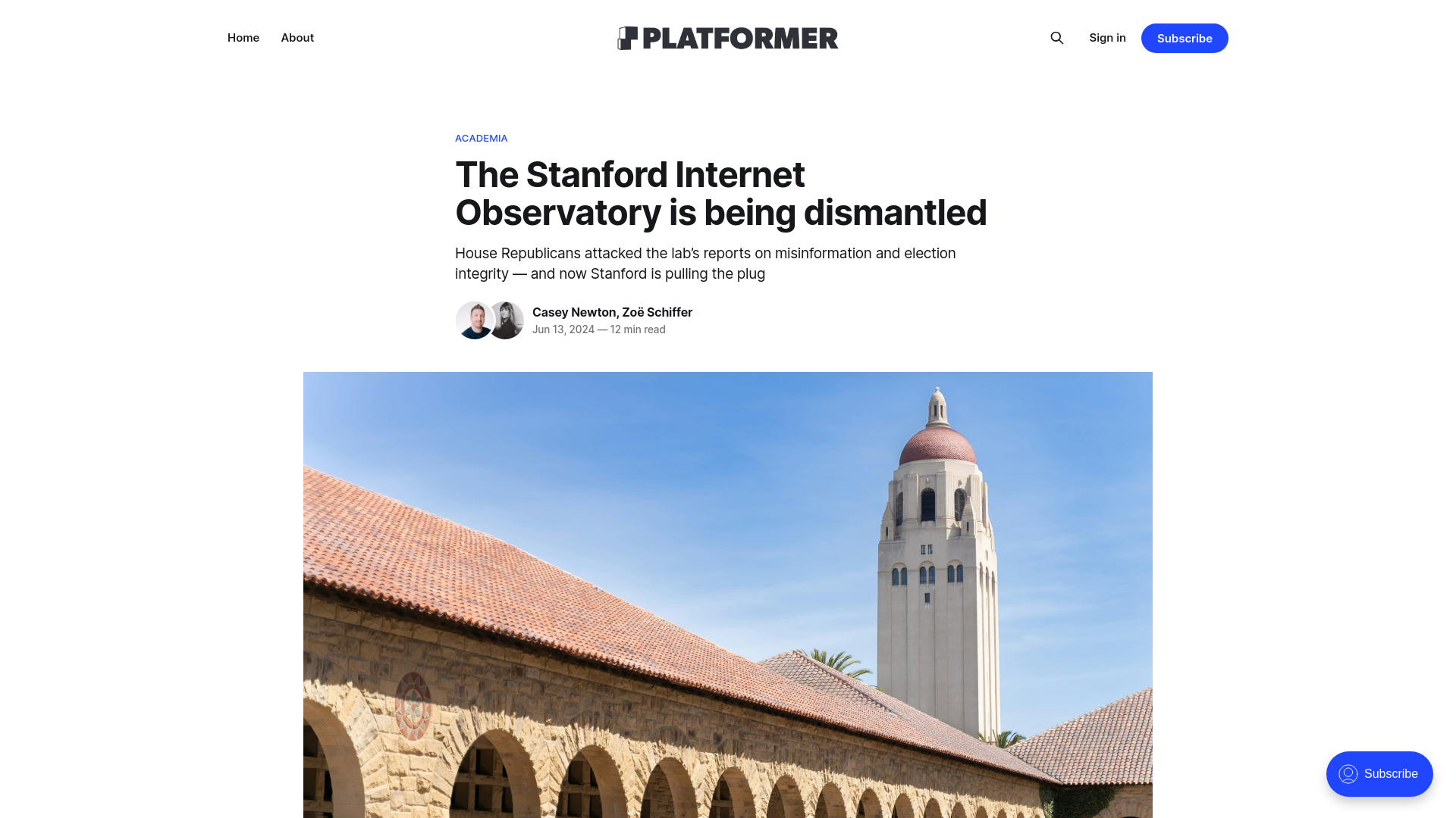 The Stanford Internet Observatory is being dismantled